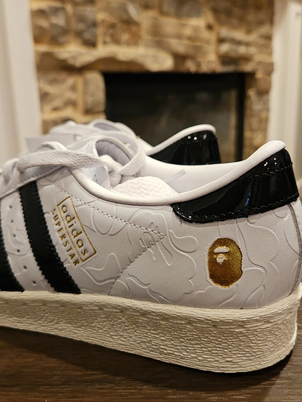 BAPE x adidas Superstar Vintage "White Black" Sneaker M7 W8 - Picture 6 of 8
